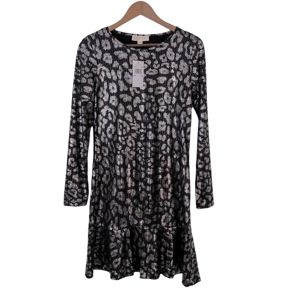 MICHAEL Michael Kors Black and White Long Sleeve Dress